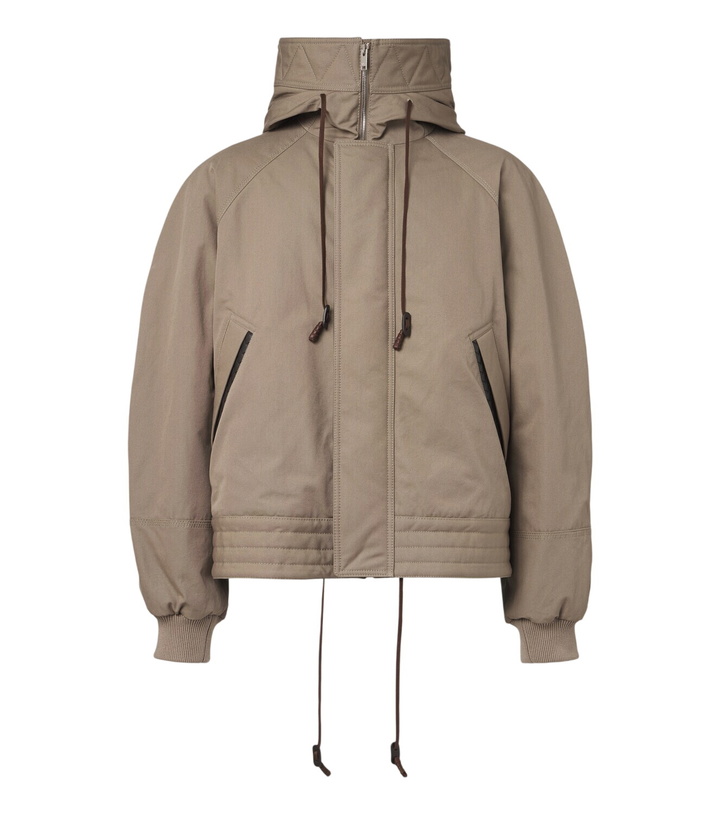 Photo: Bottega Veneta Leather-trimmed cotton canvas jacket