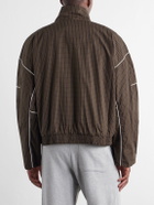 NAHMIAS - Grid Checked Logo-Embroidered Cotton Blouson Jacket - Brown