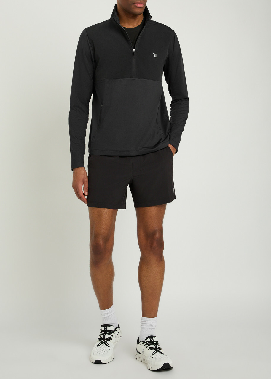 Vuori Sunday Element Half-zip Stretch-jersey Jacket Black