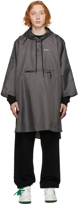 Photo: Off-White Grey Packable Rain Coat