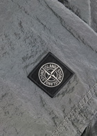 Stone Island Logo Crinkled Nylon Swim Shorts Grey