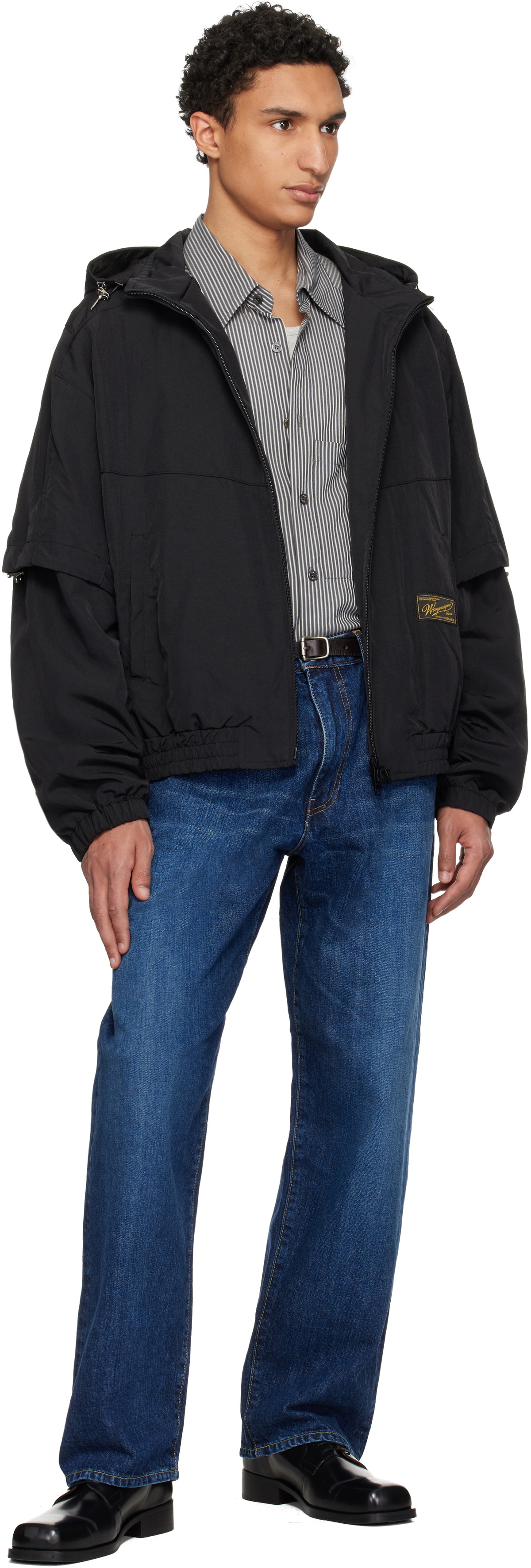 WOOYOUNGMI Black Layered Windbreaker Jacket