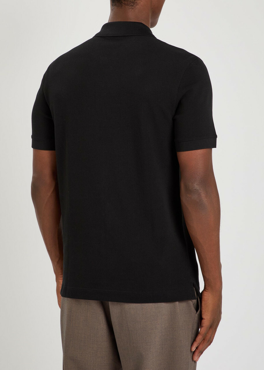 Boss Pallas Logo-embroidered Piqué Cotton Polo Shirt Black