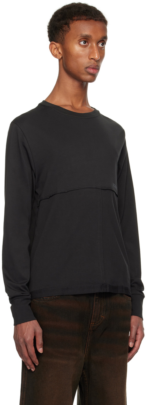 Eckhaus Latta Black Lapped Long Sleeve T-shirt Eckhaus Latta