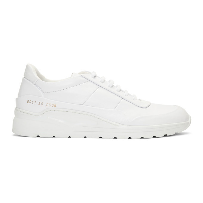 Photo: Woman by Common Projects White Cross Trainer Sneakers