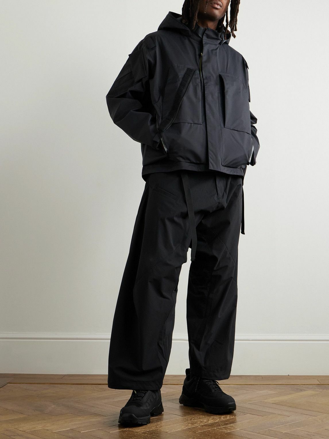 ACRONYM - P30BL Wide-Leg Belted Layered Encapsulated Nylon Cargo Trousers - Black