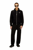 Diesel Zip-up sweatshirt with metallic logo - Sweaters Mens in Black
