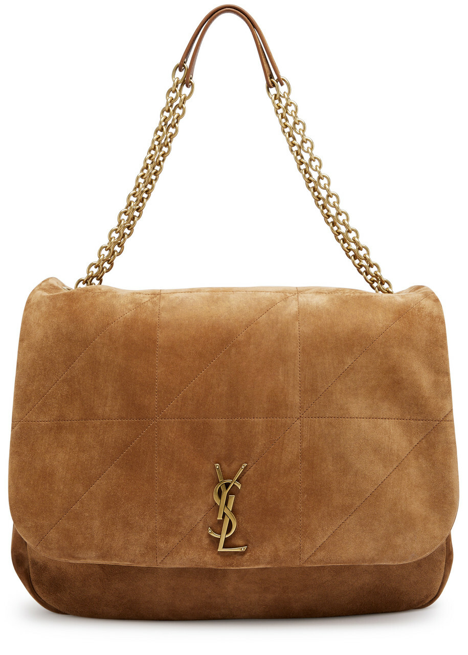 ショルダーバッグ・ポシェット Saint Laurent Jamie Large Shoulder Bag In Quilted Suede Saint Laurent Jamie Large Pochon YSL Shoulder Bag in Quilted