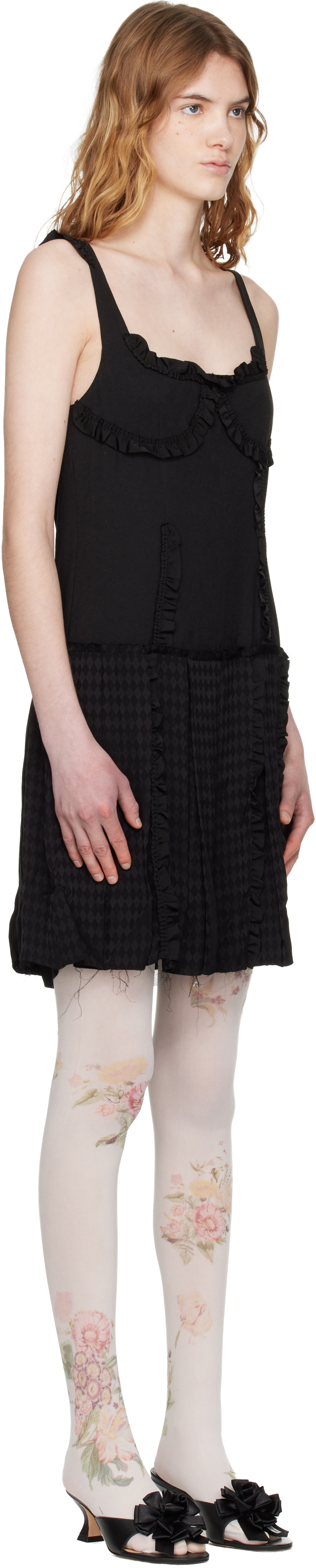 OPEN YY Black Flapper Pleats Midi Dress