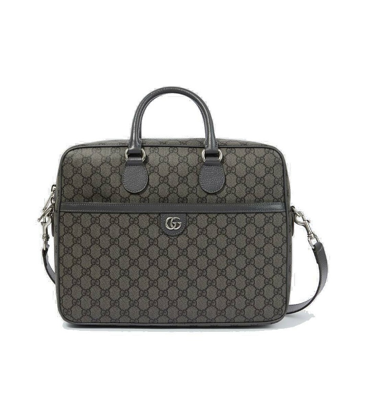 Photo: Gucci GG Supreme leather-trimmed briefcase