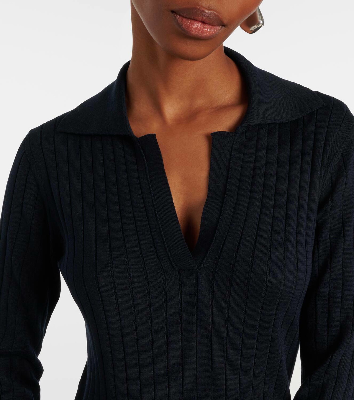 Tod's Ribbed-knit silk and cotton midi dress