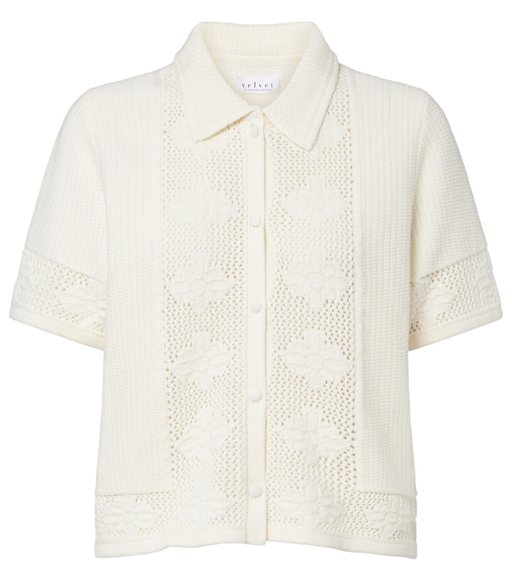 Photo: Velvet Rosemond open-knit cotton and cashmere top