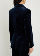 Victoria Beckham Satin-trim Velvet Blazer Navy