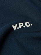 A.P.C. - Logo-Print Organic Cotton-Jersey Sweatshirt - Blue