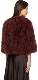 Yves Salomon Brown Feather Jacket