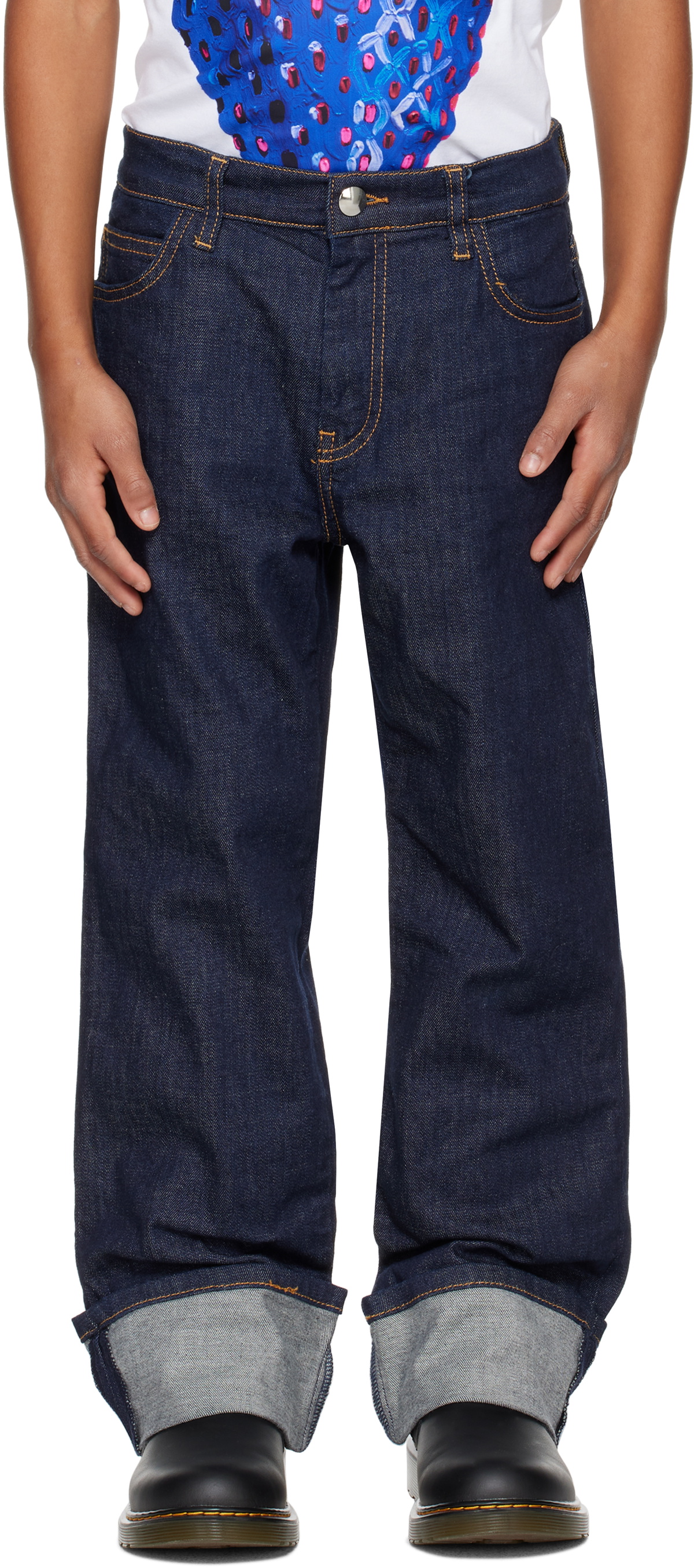 Marni Kids Navy Five-Pocket Jeans