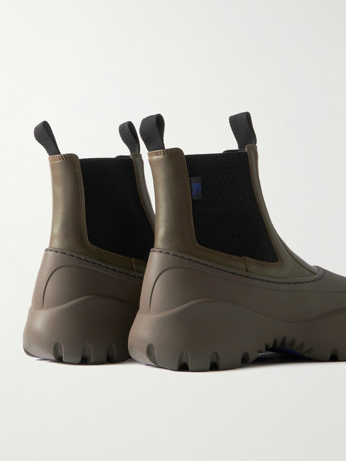 Burberry - Leather and Rubber Chelsea Boots - Green