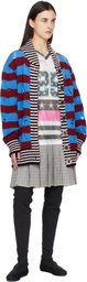 Chopova Lowena Multicolor Letterman Blue Cardigan