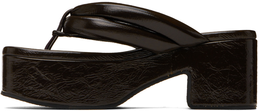 Dries Van Noten Brown Platform Thong Sandals