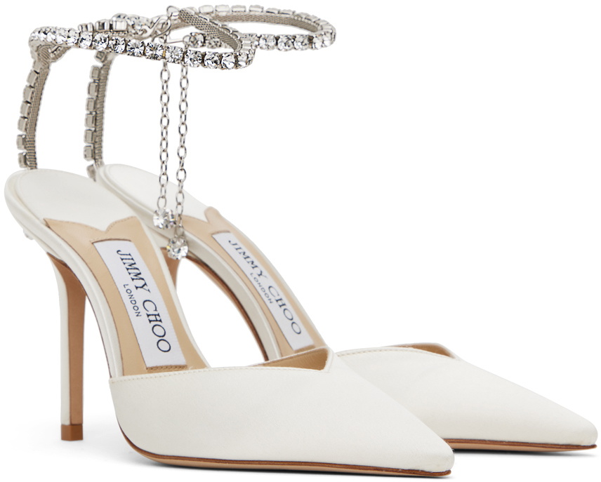 Jimmy Choo Off-White Saeda 100 Heels