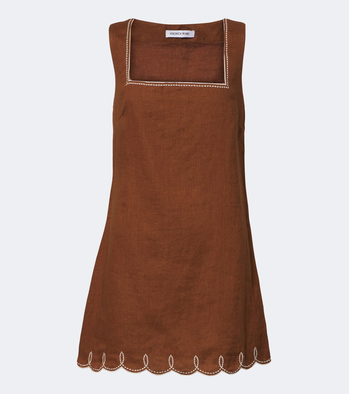 Veronica Beard Shanice scalloped linen minidress