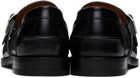 Gucci Black Buckle GG Loafers
