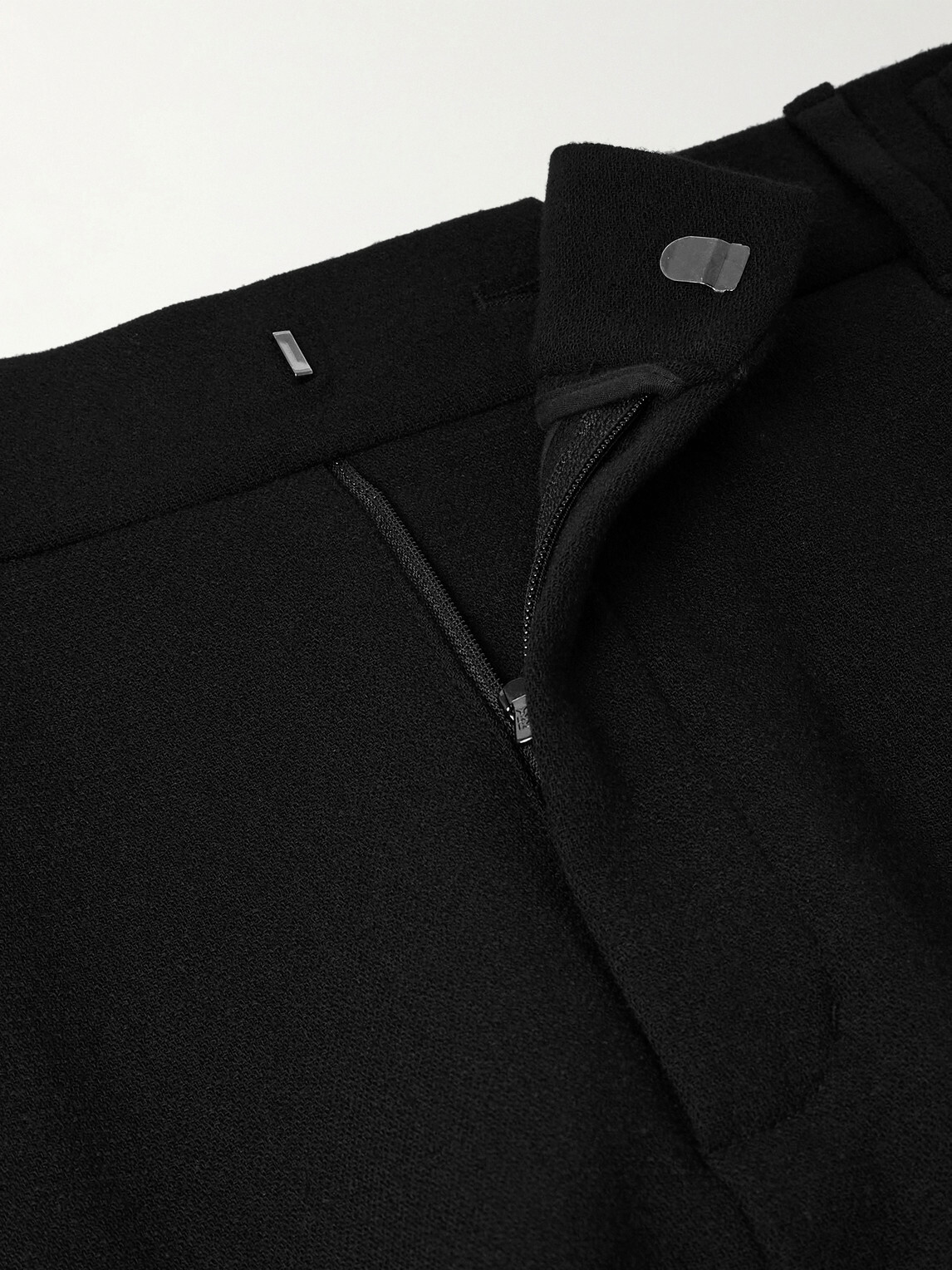 Amomento - Martin Straight-Leg Pleated Wool-Blend Trousers - Black