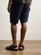 NN07 - Seb 1454 Straight-Leg Linen Drawstring Shorts - Blue