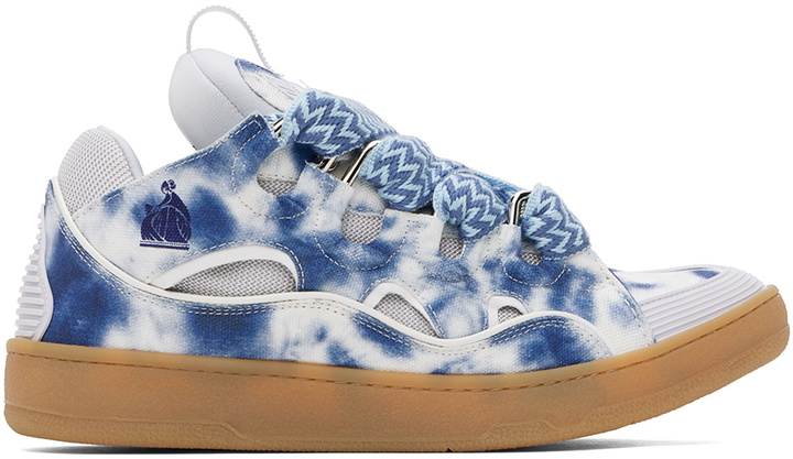 Photo: Lanvin SSENSE Exclusive Blue Curb Washed Denim Sneakers