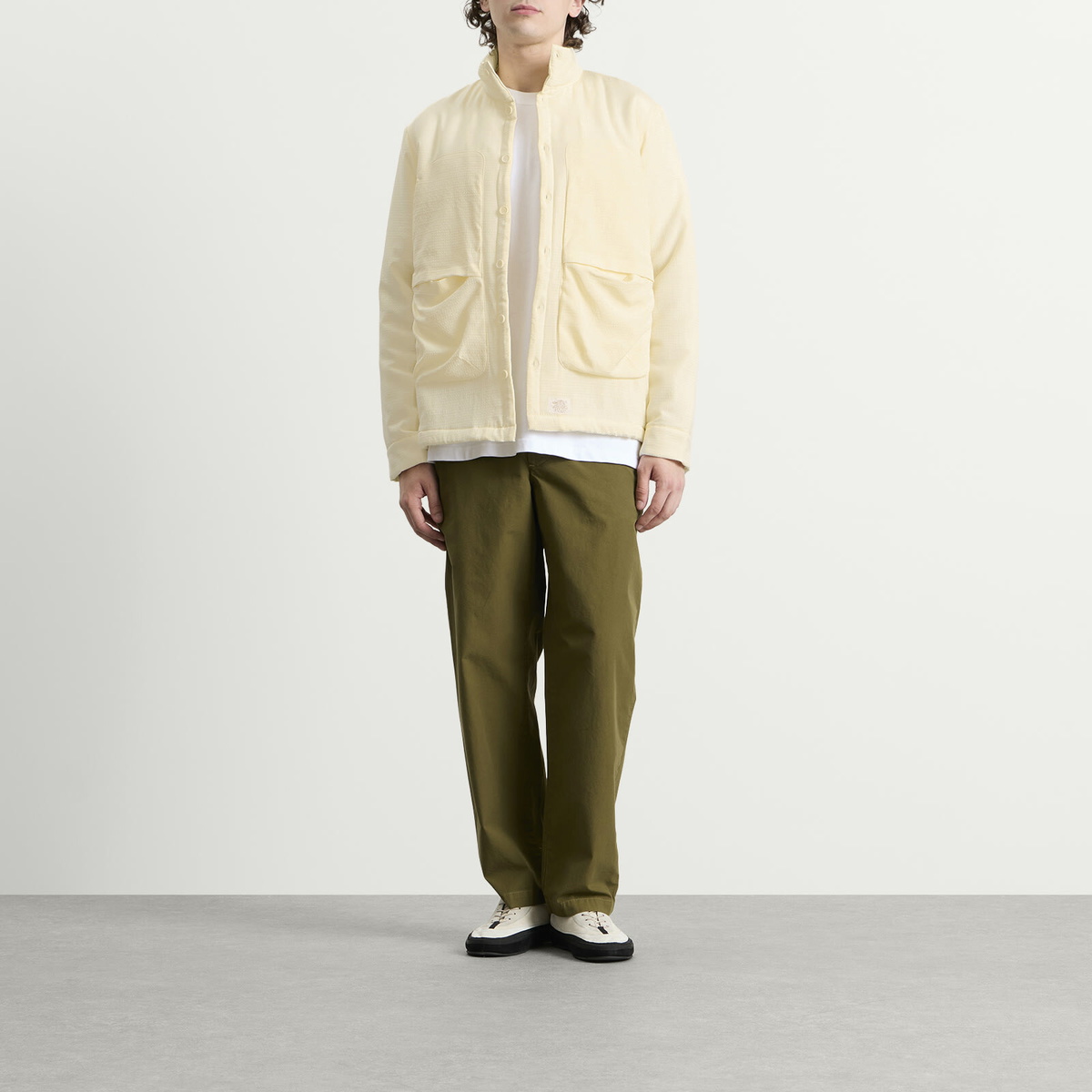 Ranra Men's Epitome Wool Silk Padded Overshirt in Pristine