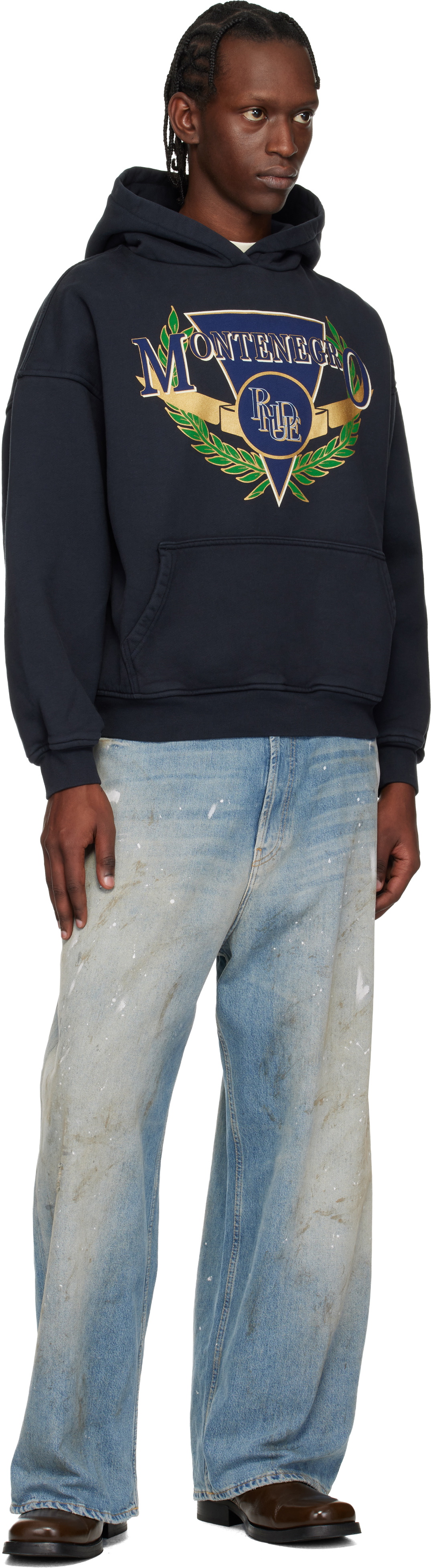 Rhude Black Montenegro Regatta Hoodie