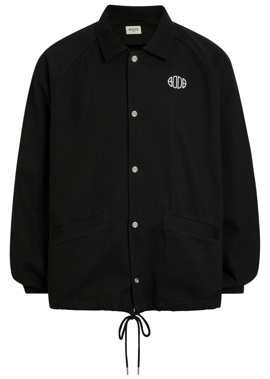 Bode Logo-embroidered Cotton-twill Track Jacket Black