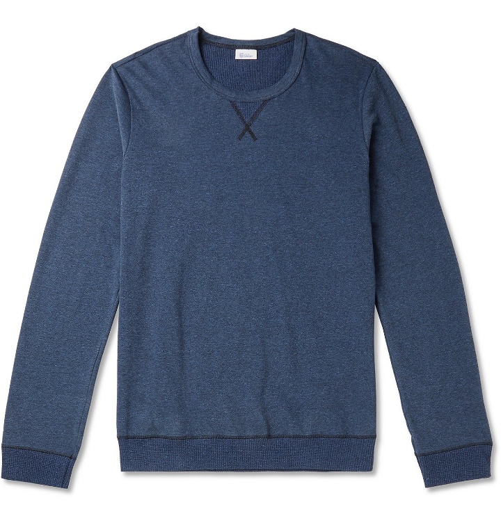 Photo: Schiesser - Hugo Slim-Fit Mélange Cotton-Jersey Sweatshirt - Blue