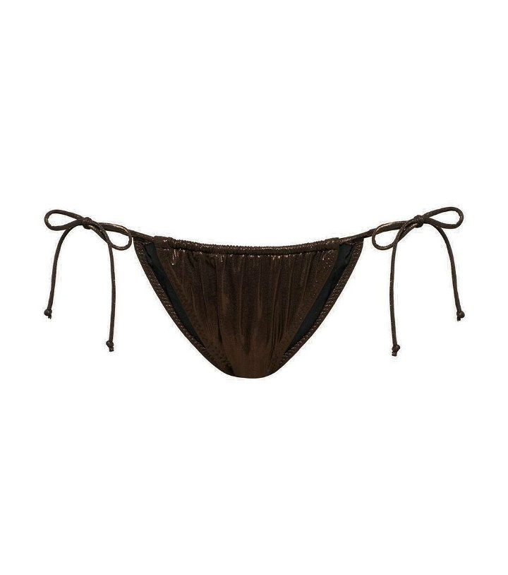 Photo: Norma Kamali String metallic bikini bottoms