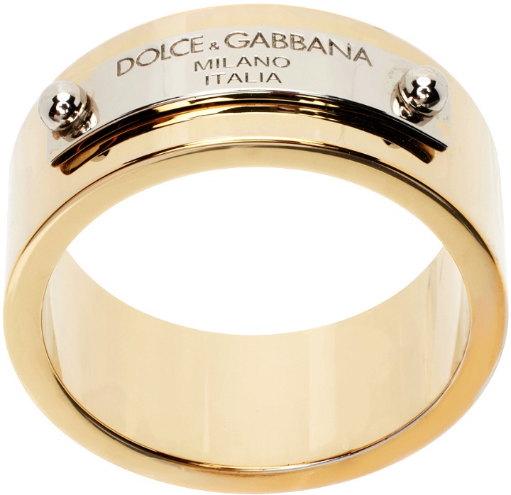 Photo: Dolce & Gabbana Gold Logo Band Ring