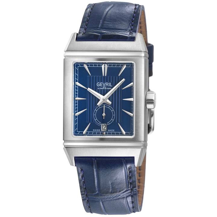 Photo: Gevril Time Square Automatic Blue Dial Mens Watch 49701