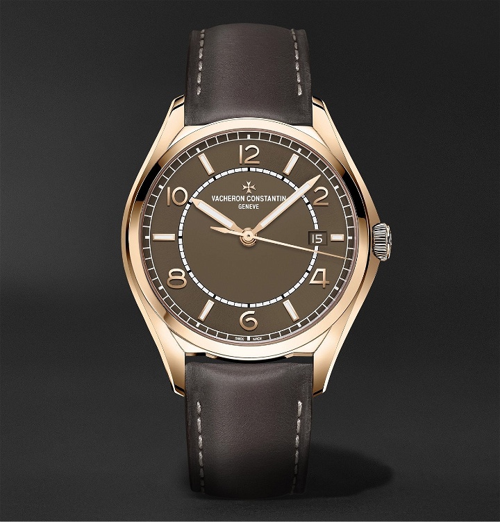 Photo: Vacheron Constantin - Fiftysix Automatic 40mm Pink Gold and Leather Watch, Ref. No. 4600E/000R-B576 - Brown