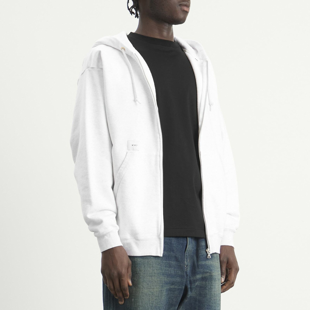 WTAPS Men's Throwdy Zip Hoody in Light Gray WTAPS