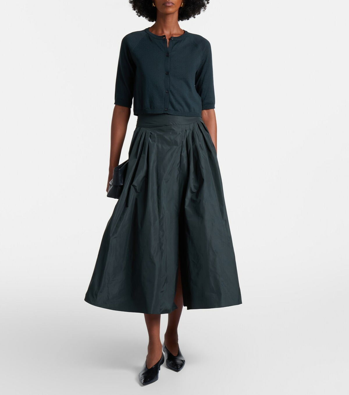 'S Max Mara Cropped cotton, silk and cashmere cardigan