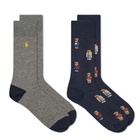 Polo Ralph Lauren All Over Bear Sock - 2 Pack