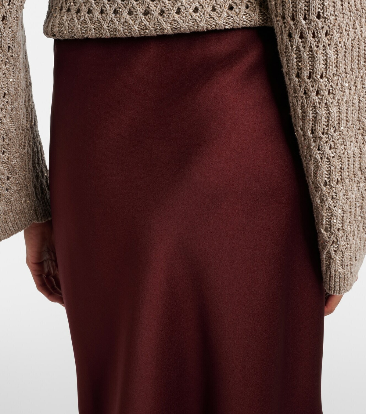 Brunello Cucinelli Satin maxi skirt