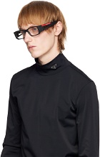 Prada Eyewear Black Prada Sport Linea Rossa Rectangular Glasses