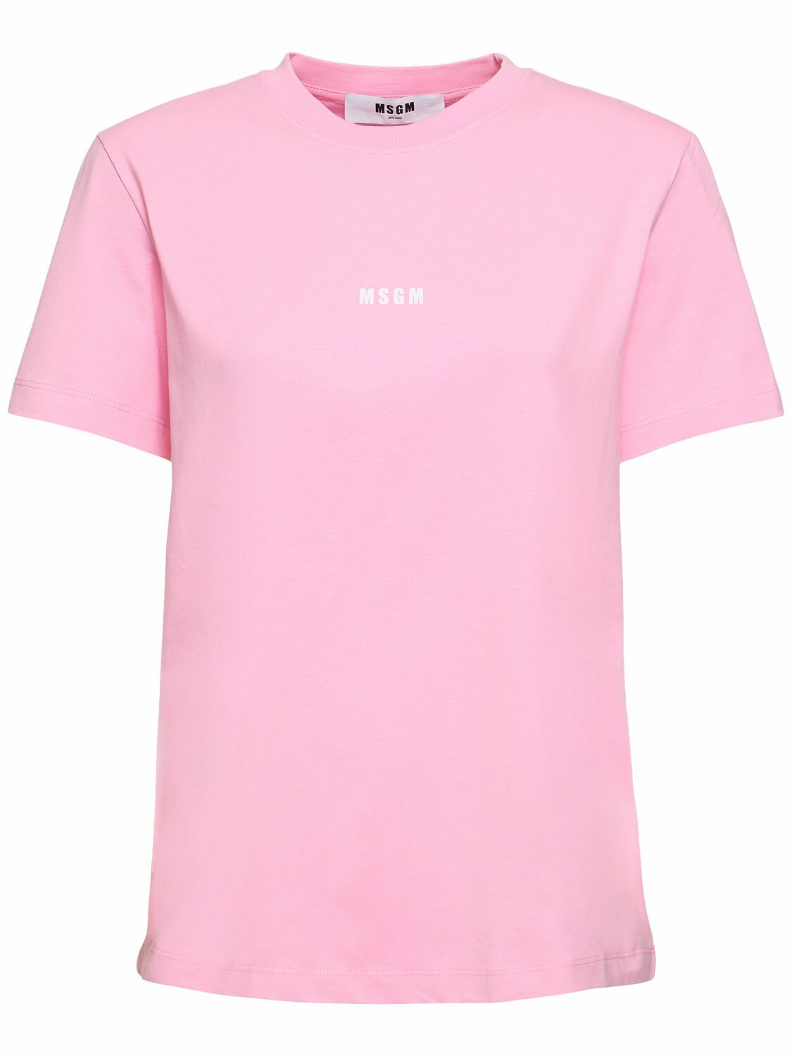 Tシャツ・カットソー MSGM COTTON JERSEY T-SHIRT WITH LOGO Cotton T-shirt with brushed logo - MSGM Official