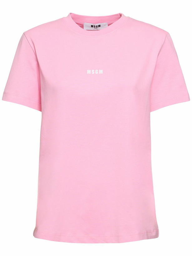 Photo: MSGM Cotton Jersey Logo T-shirt