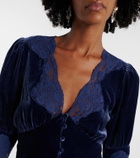 Rixo Amanda lace-trimmed velvet top