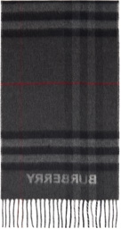 Burberry Gray Contrast Check Scarf