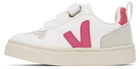 Veja Baby White & Pink Vegan V-10 Velcro Sneakers