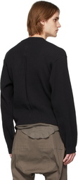 Rick Owens Black Biker Round Neck Sweater