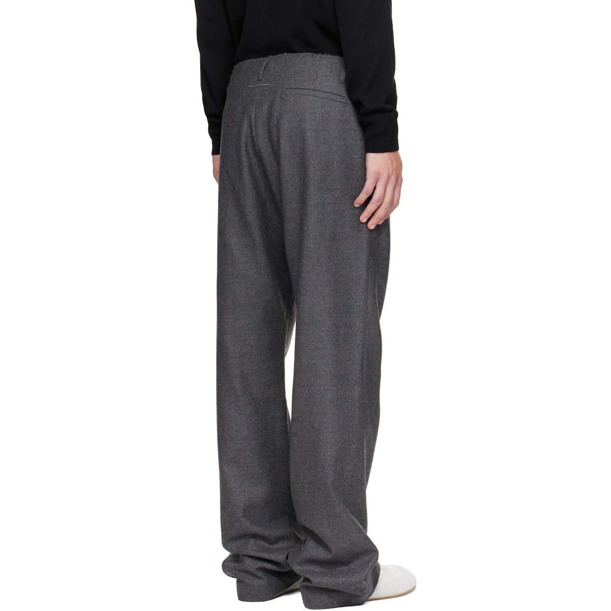 MM6 Maison Margiela Gray Pleated Cotton Wool Trousers