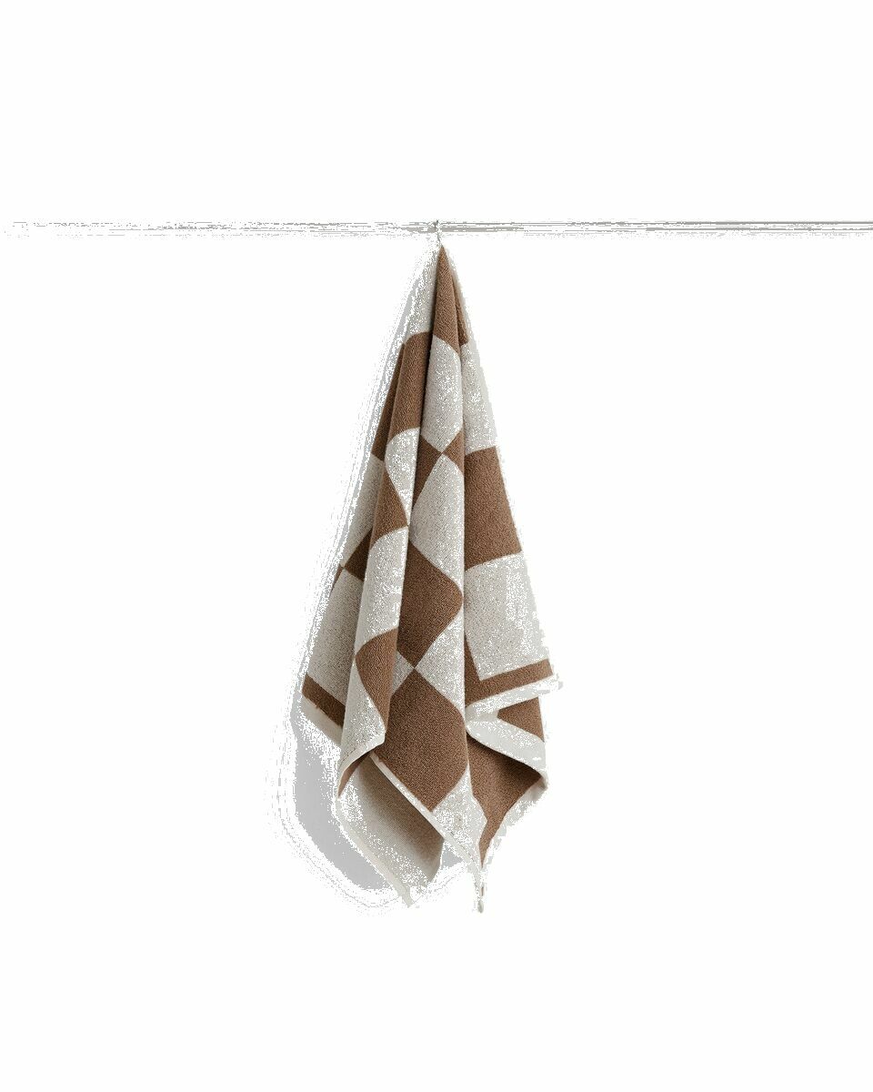 Photo: Hay Check Hand Towel Brown/Beige - Mens - Home Deco